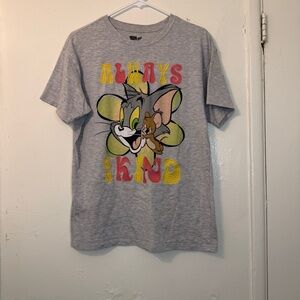 Vintage-Style Tom and Jerry "Always Be Kind" Embroidered Graphic Tee